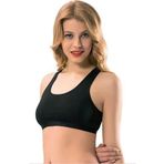 Kota 6050 Kadın Likralı Sporcu Büstiyer Yarım Atlet Body - S - M - Siyah