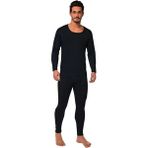 Kota Erkek Kışlık Termal Sıcak Tutan Tayt ve Fanila Takım 2'li Set Siyah - 0 Siyah - 2XL - 3XL