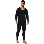 Kota Erkek Kışlık Termal Sıcak Tutan Tayt ve Fanila Takım 2'li Set Siyah - 2XL - 3XL - Çok Renkli
