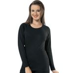 KOTA Kadın Siyah Uzun Kollu Termal İç Giyim Üst, 2XL Beden
