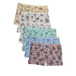 Kota Kız Çocuk Pamuklu Likralı Baskılı Kız Çocuk Boxer 6lı Paket Karışık 9-10 yaş