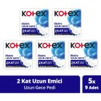 Kotex 9'lu Extra Uzun Gece Pedi 5'li Paket %100 Rahatlık ve Güven Sunar
