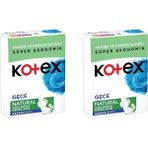 Kotex Natural Gece Hijyenik Ped 14lü x 2 Adet Sızıntı Önleyici Teknoloji ile Gün Boyu Konfor