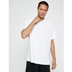 Koton 000 Beyaz Basic Spor Kapşonlu Kısa Kollu Erkek T-shirt