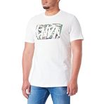 Koton 000 Erkek Beyaz Basic Kamuflaj Baskılı Bisiklet Yaka T-shirt