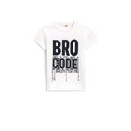 Koton 000 Erkek Çocuk Kısa Kollu Baskılı Bisiklet Yaka Pamuklu Beyaz T-shirt