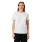 Koton 000 Kadın Beyaz Basic Kısa Kollu Bisiklet Yaka T-shirt