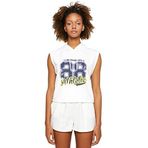 Koton 001 Kadın Kırık Beyaz Kapüşonlu Atlet Kolej Baskılı Kolsuz T-shirt