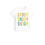 Koton 002 Kız Çocuk Kısa Kollu Simli Baskılı Bisiklet Yaka Pamuklu Ekru T-shirt