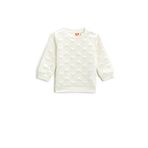 Koton 010 Kız Bebek Ekru Kalpli Kapitone Uzun Kollu Bisiklet Yaka Sweatshirt