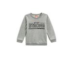 Koton 023 Erkek Bebek Baskılı Uzun Kollu Bisiklet Yaka Gri Sweatshirt