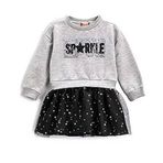 Koton 023 Kız Bebek Pul Payet İşlemeli Tül Etekli Gri Elbise