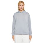 Koton 031 Kadın Gri Oversize Kapüşonlu Kanguru Cepli Sweatshirt