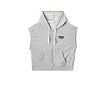 Koton 031 Kadın Gri Oxford Baskılı Kapüşonlu Fermuar Detaylı Kolsuz Sweatshirt