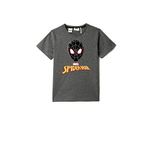 Koton 045 Erkek Çocuk Antrasit Örümcek Adam Baskılı Kısa Kollu Lisanslı Bisiklet Yaka T-shirt