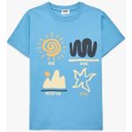 Koton 26YY59000265 Mavi Erkek Çocuk T-Shirt 6SKB10148TK - Açık Mavi - 9 - 10 Yaş
