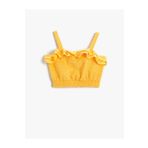 Koton 2SKG60006AW Sarı Kız Çocuk Askılı Crop Pamuklu Bluz