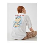 Koton 2yal18991ık Koyu Beyaz Kadın T-shirt