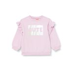 Koton 370 Kız Bebek Lila Fırfırlı Baskılı Uzun Kollu Bisiklet Yaka Şardonlu Sweatshirt
