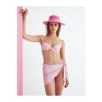 Koton 3SAK10022MM Pembe Kumaş Detaylı Balenli Kadın Bikini Üstü