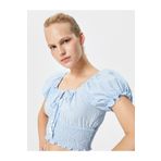 Koton 3SAK60448PW Balon Kollu Crop Poplin Kadın Bluz