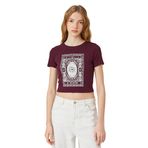 Koton 3SAL10119IK456 Bordo Kadın Crop T-Shirt