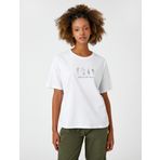 Koton 3SAL10127IK Kırık Beyaz Kadın T-shirt