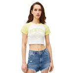 Koton 3SAL10161IK Ekru Baskılı Kadın T-shirt