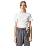 Koton 3SAL10211IK010 Ekru Kadın Crop T-Shirt