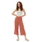 Koton 3SAL40028IW Bordo Etnik Desenli Bol Paça Kadın Pantolon