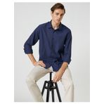 Koton 3SAM60029HW Lacivert 716 Erkek Pamuk Woven Tops Gömlek