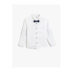 Koton 3SKB60013TW Beyaz 000 Erkek Çocuk Pamuk Woven Tops Gömlek