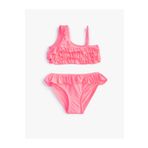 Koton 3SKG00017BM Fırfırlı Tek Omuz İnce Askı Detaylı Bikini Takımı