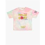 Koton 3SKG10519AK 2D5 Pembe Desenli Kız Çocuk Jersey Kısa Kollu Bisiklet Yaka T-Shirt