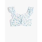 Koton 3SKG60026AW Mavi Desenli Kız Çocuk Bluz