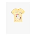 Koton 3SMG10010AK Baskılı Sarı Bebek T-Shirt