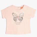 Koton 3SMG10043AK Pembe Kız Bebek T-shirt