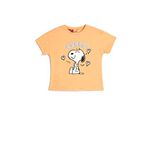 Koton 3SMG10149AK Turuncu Snoopy Lisanlı Kız Bebek T-shirt