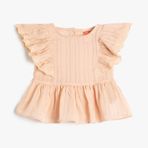 Koton 3SMG60066AW Pembe Kelebek Kol Kız Bebek Bluz