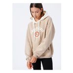 Koton 3WAL10010IK Kapüşon Yaka Baskılı Bej Kadın Sweatshirt
