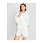 Koton 3WAL10025IK Beyaz Kapüşonlu Kanguru Cepli Sweatshirt