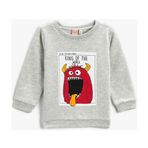 Koton 3wmb10056tk Baskılı Bebek Gri Sweatshirt