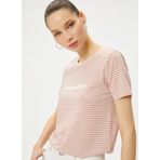 Koton 4SAL10164IK Pembe U Yaka Kadın T-Shirt