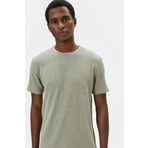 Koton 4SAM10065HK Bisiklet Yaka Slim Fit Dokulu Erkek T-Shirt