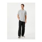 Koton 4SAM10075HK 031 Gri Basic Cep Detaylı Erkek T-shirt