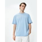 Koton 4SAM10270HK 652 Mavi Erkek Pamuk Jersey Kısa Kollu Basic T-Shirt