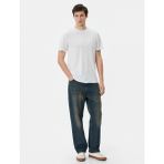 Koton 4SAM10274HK 000 Beyaz Erkek Viskoz Basic T-Shirt - 2XL