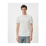 Koton 4SAM10276HK 000 Beyaz Jersey Kısa Kollu Basic Erkek T-shirt