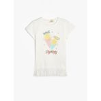 Koton 4SKG10222AK Ekru Kız Çocuk T-Shirt