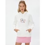 Koton 4WAL10091IK Beyaz Baskılı Kadın Sweatshirt
